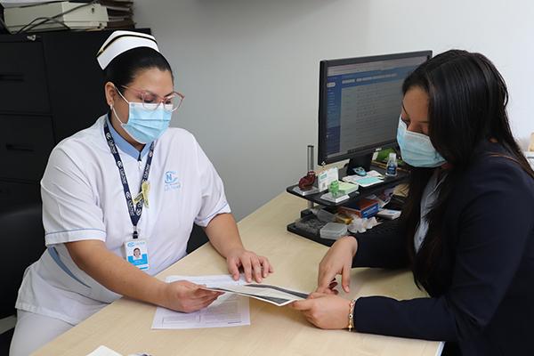 The Foundation team reviewing the safety date sheets